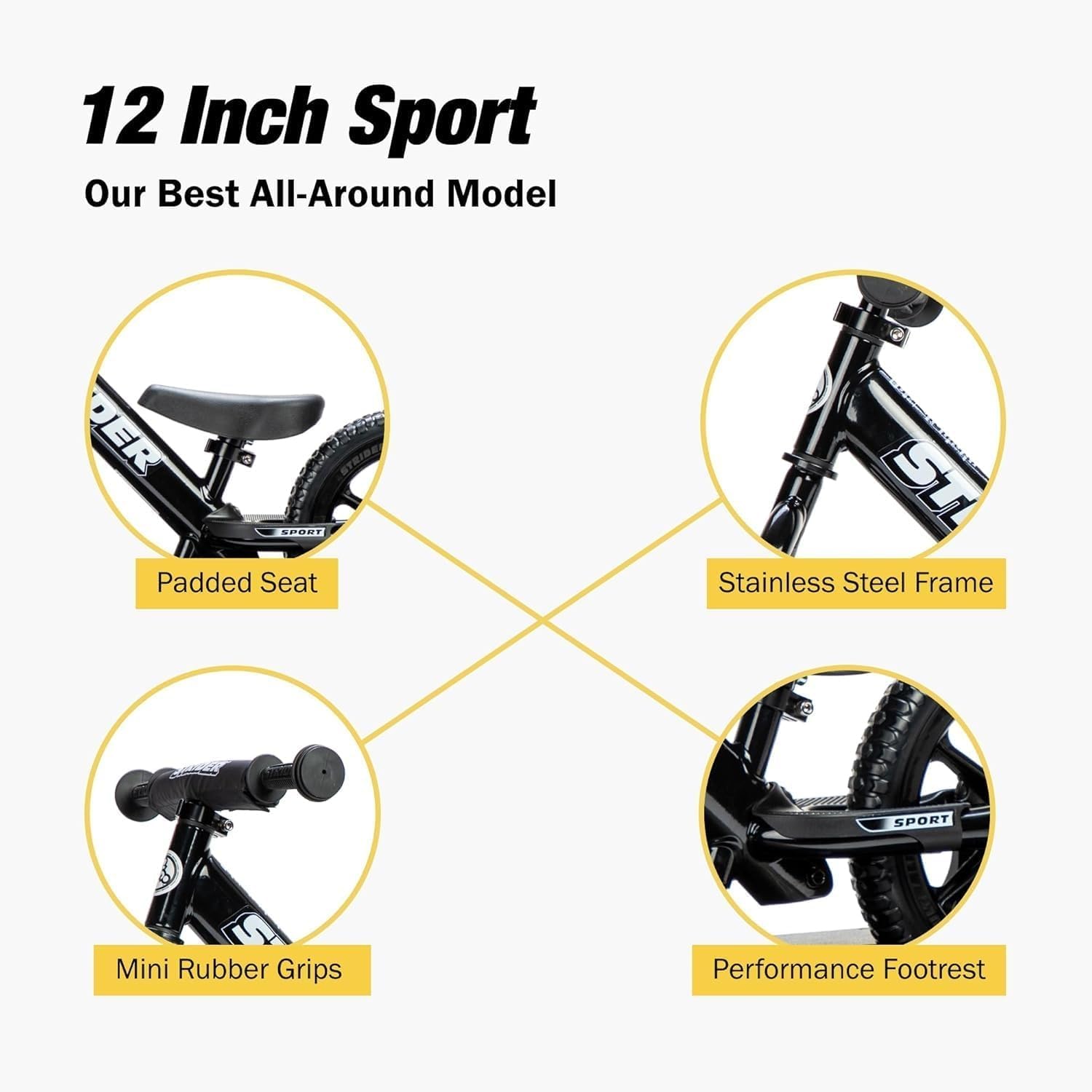 Amazon.com : Strider 12” Pro Bike (Black Pearl) + Rocking Base